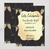 Klassiek zwart en gouden nieuwjaarsfeest kaart (Voorkant / Achterkant)