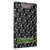 Klassiek zwart en wit: Abstract bloemenpatroon Klembord (Rechts)