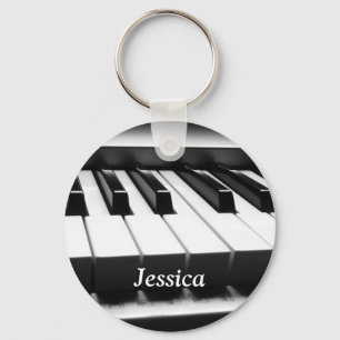 Klassiek zwart en wit toetsenbord sleutelhanger