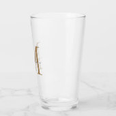 Klassiek Zwart Goud Monogram Elegante Script Naam Glas (Links)