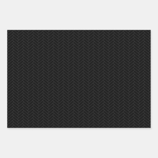 Klassiek zwart grijs herringbone patroon inpakpapier vel (Voorkant)