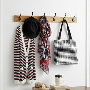 Klassiek zwart houndstooth patroon draagtas