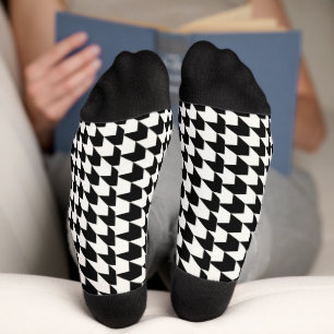 Klassiek zwart houndstooth patroon sokken