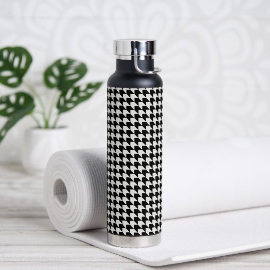 Klassiek zwart houndstooth patroon waterfles (Yoga)