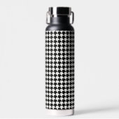 Klassiek zwart houndstooth patroon waterfles (Voorkant)