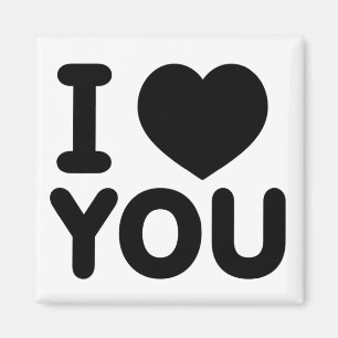 Klassiek zwart "I Love You" hart Magneet