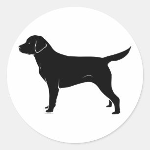 Klassiek zwart labrador retriever silhouet ronde sticker