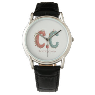 Klassiek zwart lederen horloge (C.C)
