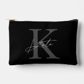 Klassiek zwart monogram bruidsmeisje cadeau etui (Voorkant)