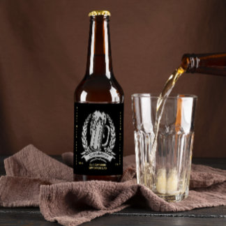 Klassiek zwart personaliseren  bier etiket
