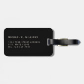 Klassiek zwart Pset Patroon met Monogram Bagagelabel (Achterkant horizontaal)