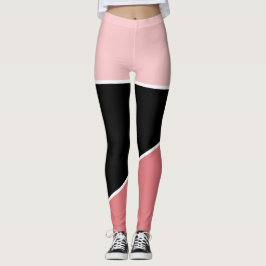 Klassiek zwart roze kleurenblokpatroon leggings