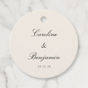Klassiek zwart Script Elegant Bruiloft Aangepaste Bedankjes Labels