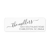 Klassiek zwart Script Return Address Label (Voorkant)