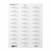 Klassiek zwart Script Return Address Label (Full Sheet)