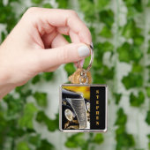 Klassiek zwart Stropdas en tonnara's met naam Sleutelhanger (Hand)