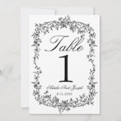 Klassiek zwart-wit bloemmotief tafelnummer voor tr (Achterkant)
