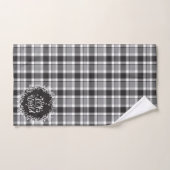 Klassiek zwart-wit boerderij kerst ruitdessin bad handdoek (Handdoek)