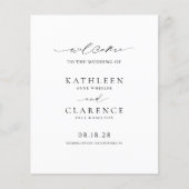 Klassiek zwart-wit budget huwelijksprogramma (Voorkant)