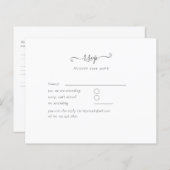 Klassiek Zwart Wit Budget RSVP Menu (Voorkant / Achterkant)