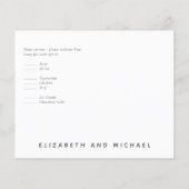 Klassiek Zwart Wit Budget RSVP Menu (Achterkant)