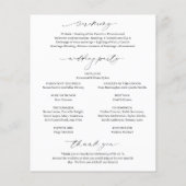 Klassiek zwart-wit elegant trouwprogramma (Achterkant)