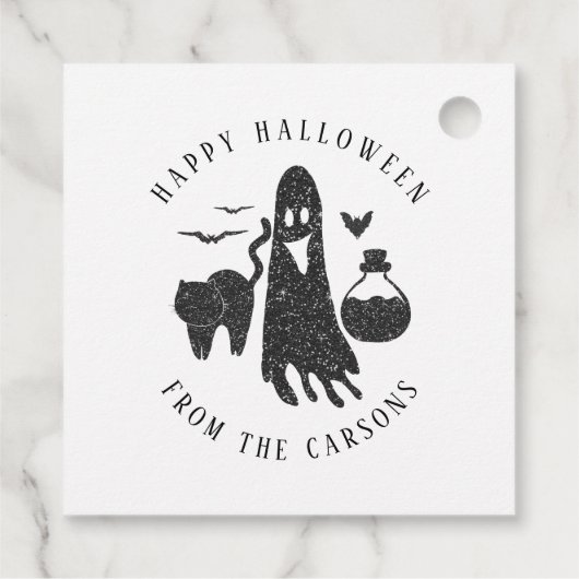 Klassiek Zwart Wit Halloween Party Spinnenweb Bedankjes Labels (Achterkant)