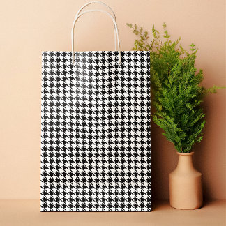 Klassiek zwart-wit Houndstooth Pattern Klein Cadeauzakje