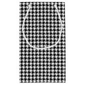 Klassiek  zwart-wit Houndstooth Pattern Klein Cadeauzakje (Achterkant)