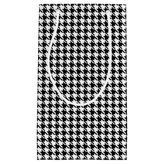 Klassiek zwart-wit Houndstooth Pattern Klein Cadeauzakje (Voorkant)
