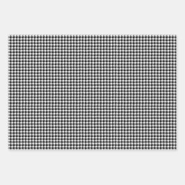 Klassiek zwart-wit-houndstoothatroon inpakpapier vel