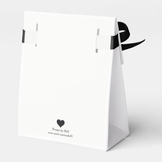 Klassiek zwart-wit huwelijk bedankdoosjes (Achterkant)