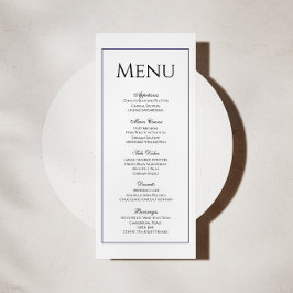 Klassiek zwart-wit huwelijksdiner Menu