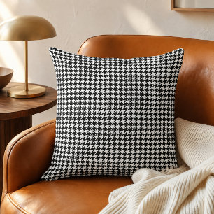 Klassiek zwart-wit kleine houndstooth kussen