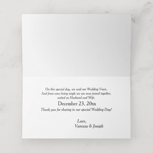 Klassiek zwart wit liefde bruiloft (Binnenkant ongevouwen)