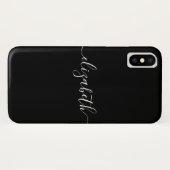 Klassiek Zwart Wit Modern Elegant Chic Script Case-Mate iPhone Case (Achterkant (horizontaal))