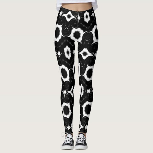Klassiek zwart-wit ontwerp leggings (Voorkant)