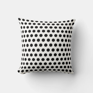 Klassiek zwart-wit polkadotpatroon kunst kussen