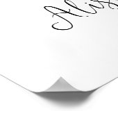 Klassiek zwart-wit proefdiners welkomstbord poster (Hoek)