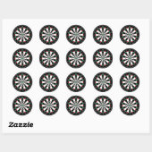 Klassiek zwart | Wit | Rood | Groen Spel Dartboard Ronde Sticker (Vel)