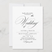 Klassiek zwart-wit script bruiloft kaart (Voorkant)