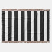 Klassiek zwart-wit verticaal gestreept deken (Voorkant)