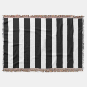 Klassiek zwart-wit verticaal gestreept deken