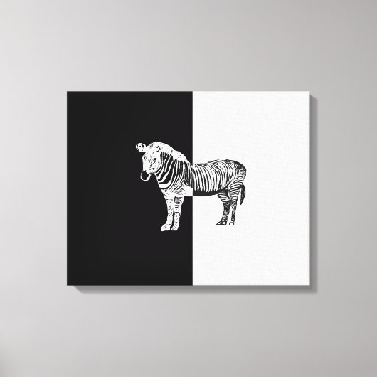 Klassiek zwart-wit zebra canvas afdruk (Voorkant)