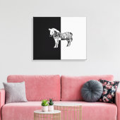 Klassiek zwart-wit zebra canvas afdruk (Insitu (Woonkamer))