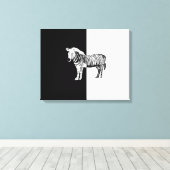 Klassiek zwart-wit zebra canvas afdruk (Insitu (Houten vloer))