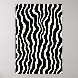 Klassiek zwart-wit zebra strepen patroon poster