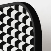 Klassiek zwart-witpatroon pickleball paddle (Links Detail)
