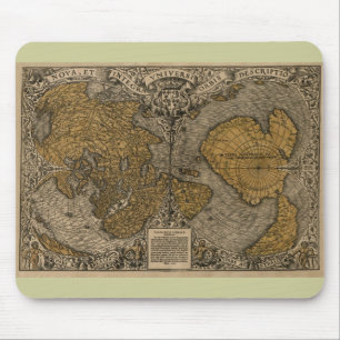 Klassieke 1531 Antiek Wereldkaart door Oronce Fine Muismat