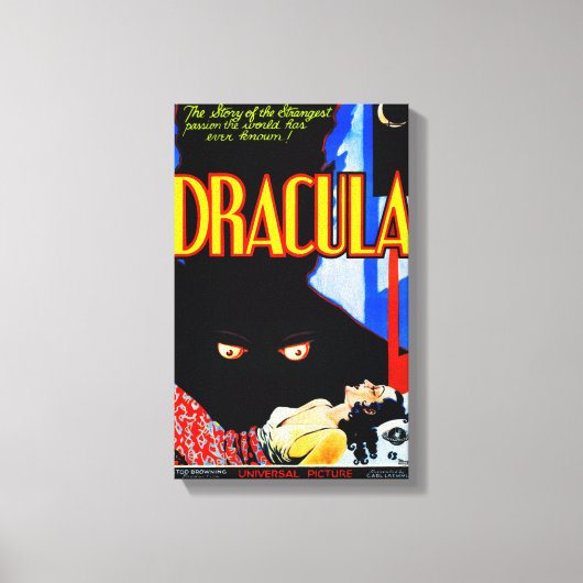 Klassieke '1931' DRACULA Canvas Print (Voorkant)